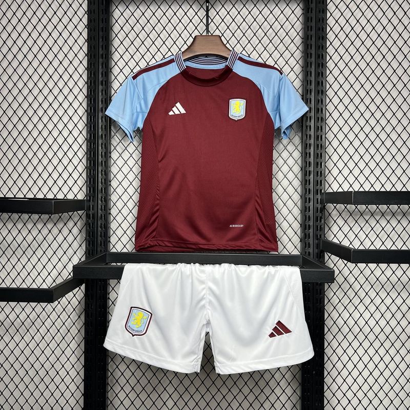 Conjunto Infantil Aston Villa Home 24/25 - Vinho