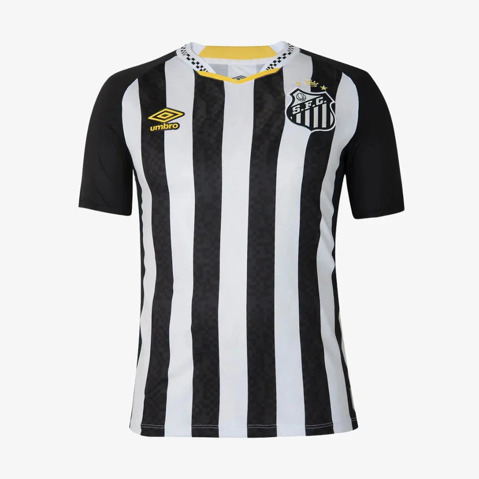 Camisa do Santos I 2025 preta e branca