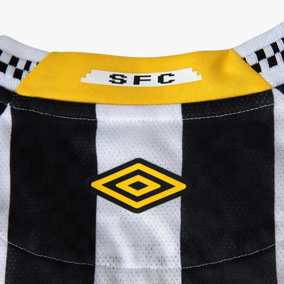 Camisa do Santos I 2025 preta e branca