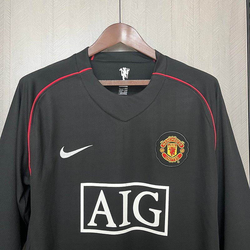 Camisa Retrô Away II do Manchester United 2007 Preta - Manga Longa