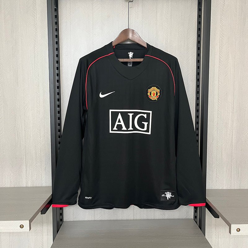 Camisa Retrô Away II do Manchester United 2007 Preta - Manga Longa