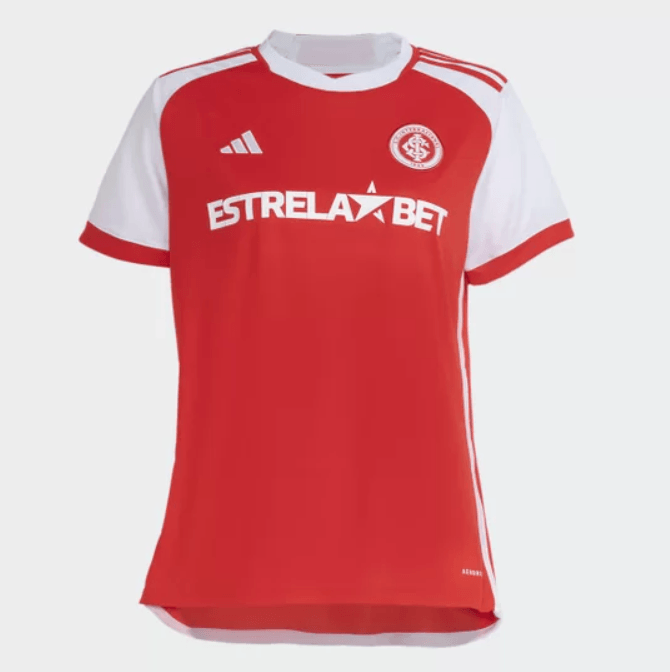 Camisa Internacional I 24/25 Adidas - Vermelho + Branco - (Feminina)