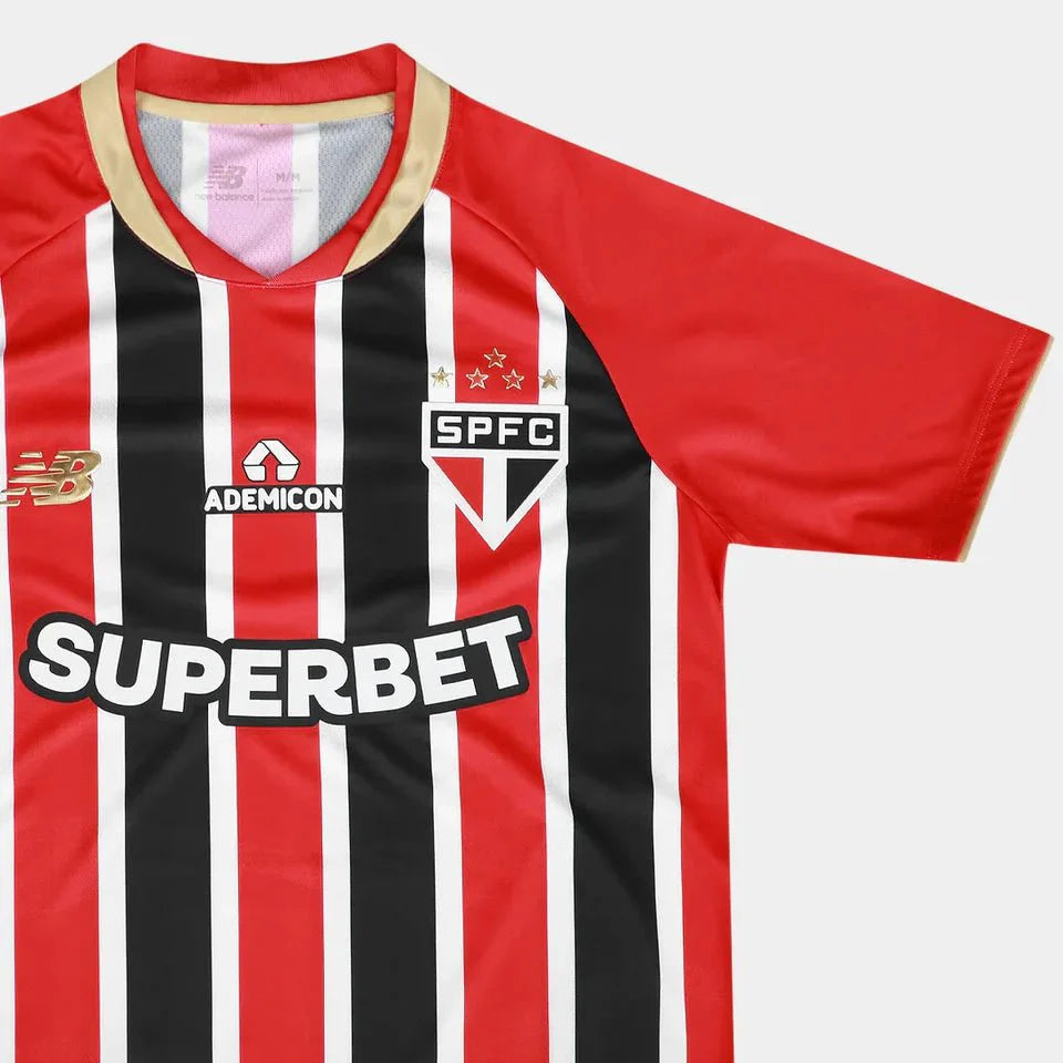 Camisa São Paulo 25/26 Fora New Balance Masculina - Preto+Vermelho - Jogador