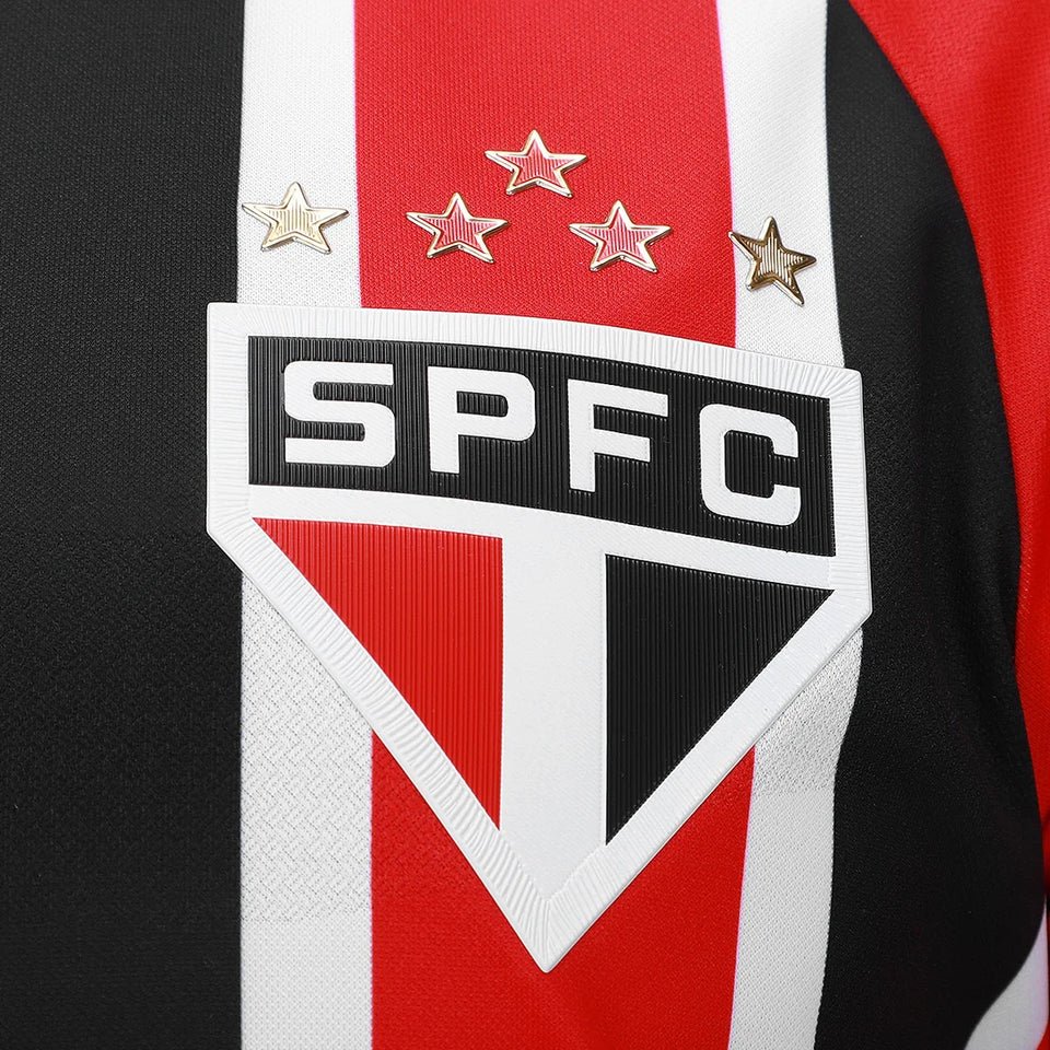 Camisa São Paulo 25/26 Fora New Balance Masculina - Preto+Vermelho - Jogador